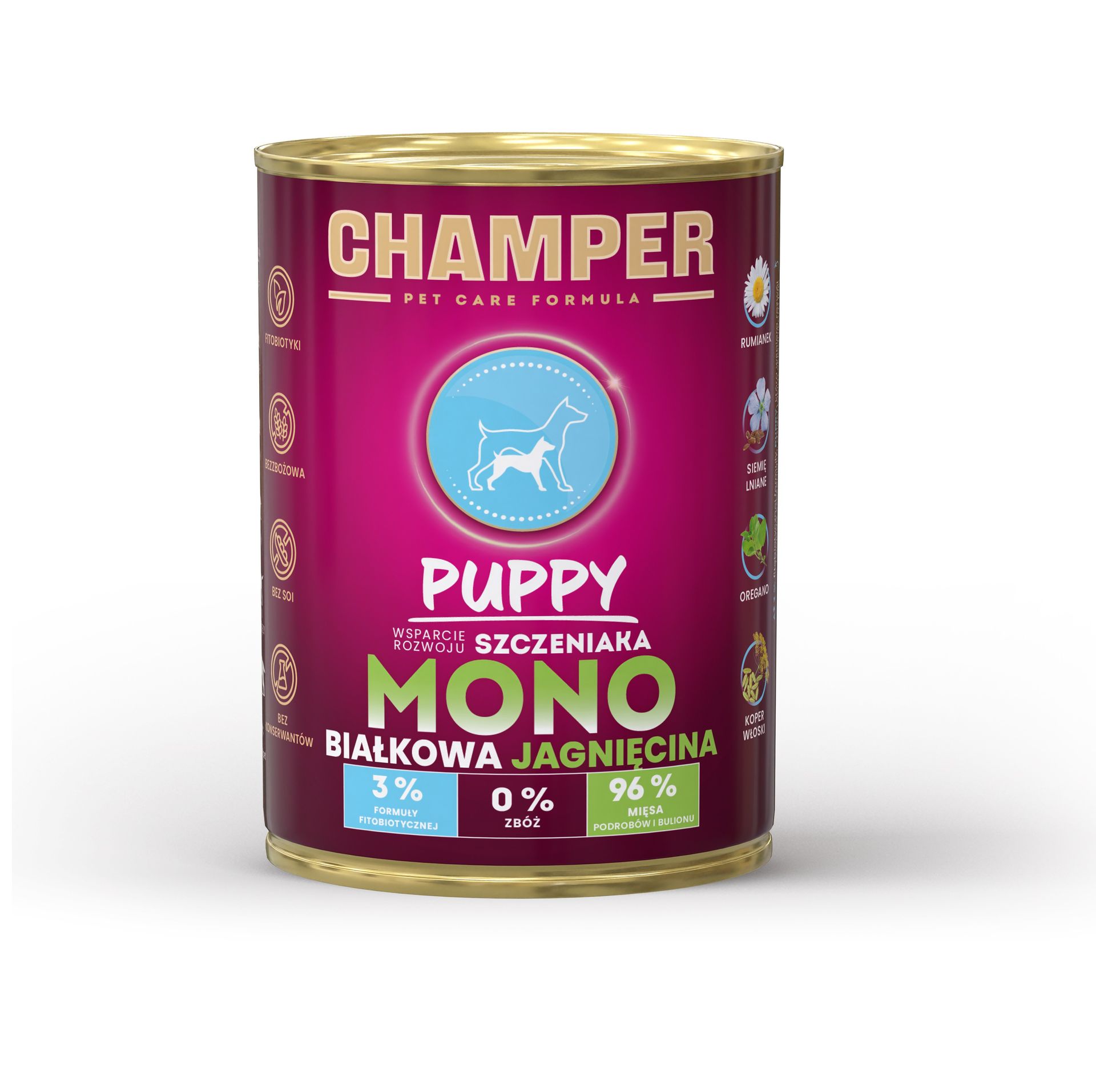 CHAMPER Puppy Monobiałkowa Jagnięcina - mokra karma dla psa - 400g