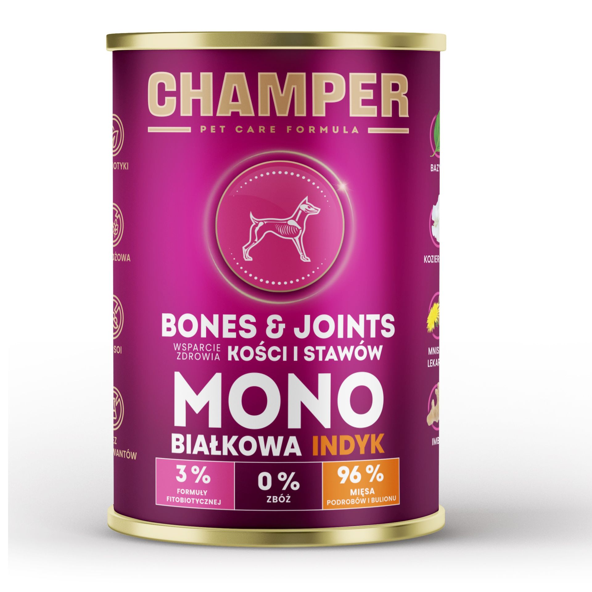 CHAMPER Bones & Joints Monobiałkowa Indyk - mokra karma dla psa - 400g