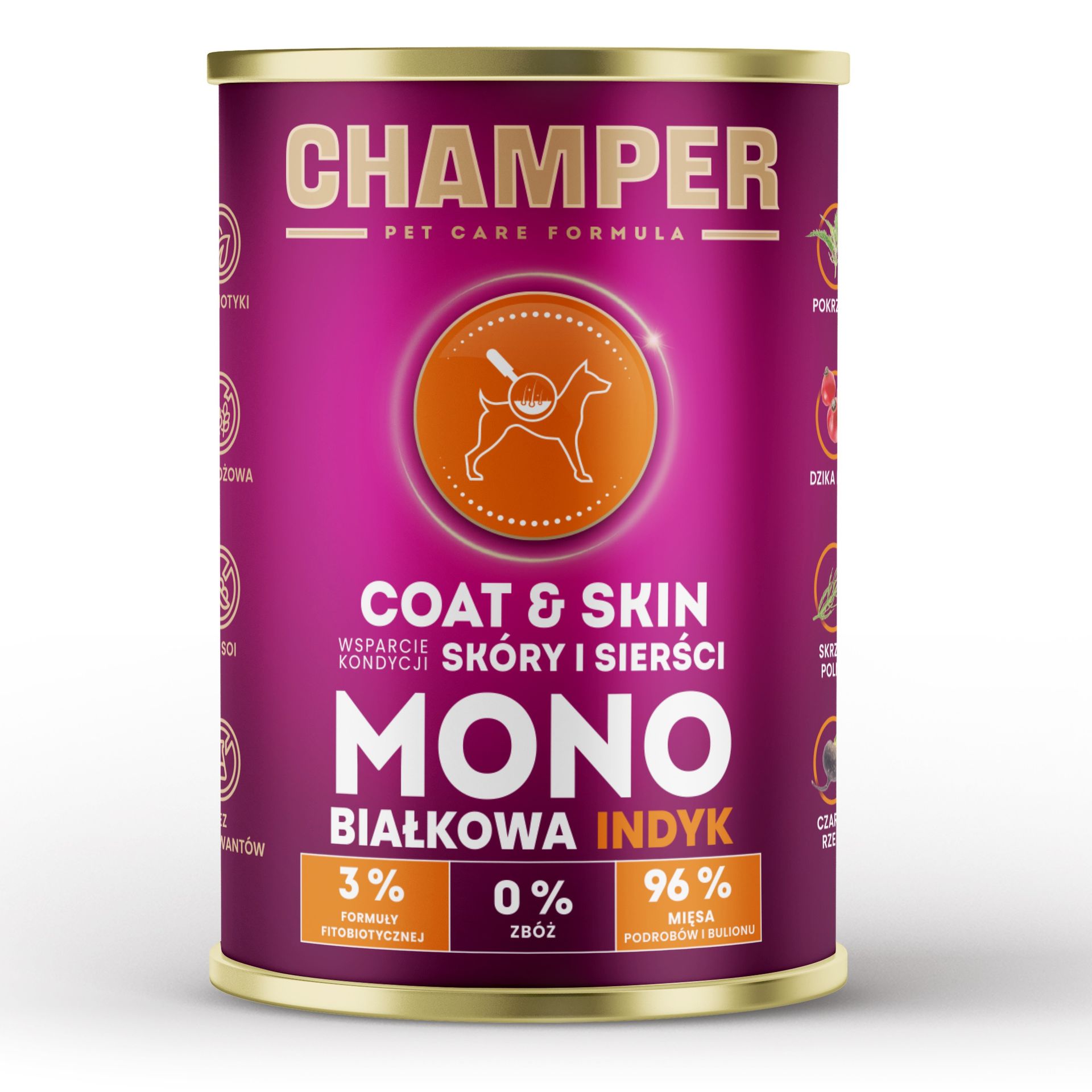 CHAMPER Coat & Skin Łosoś - mokra karma dla psa - 400g