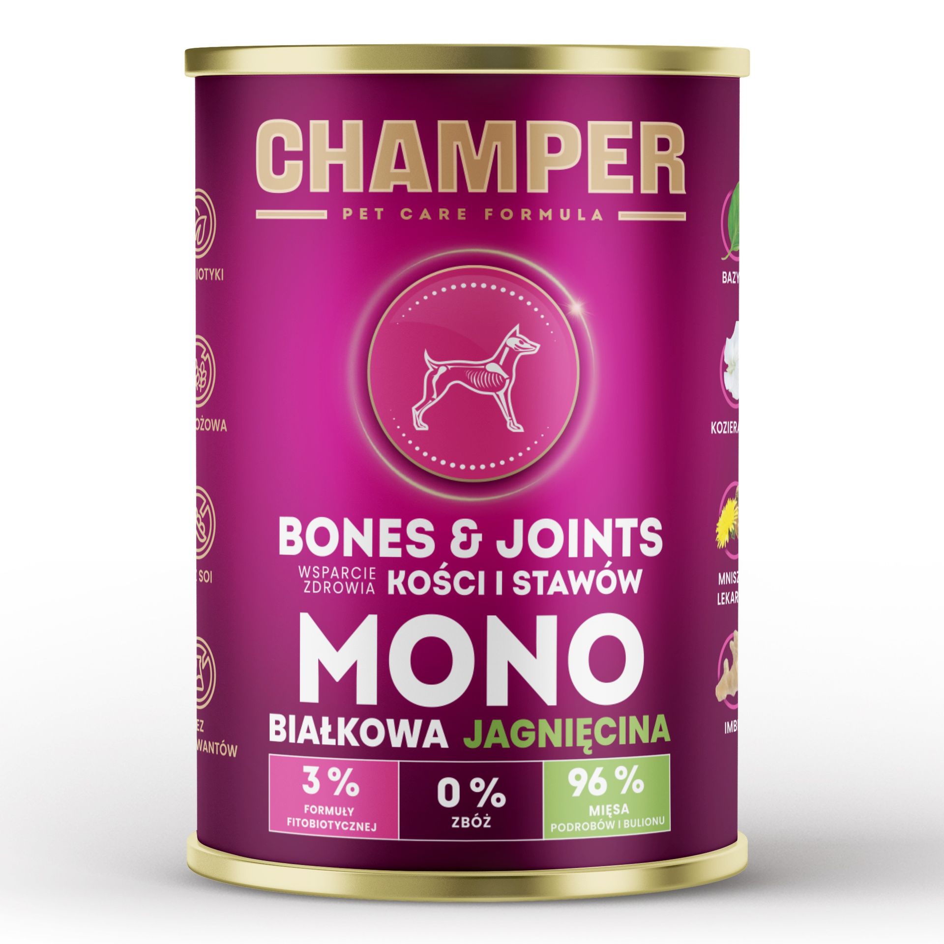 CHAMPER Bones & Joints Jagnięcina - mokra karma dla psa - 400g
