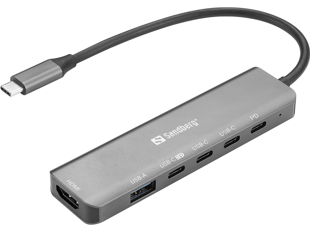 Sandberg 136-77 stacja dokująca Przewodowa USB 3.2 Gen 1 (3.1 Gen 1) Type-C Szary