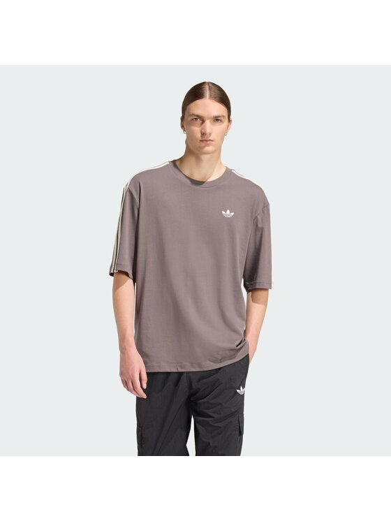 adidas T-Shirt adicolor 3-Stripes KE1591 Szary Oversize