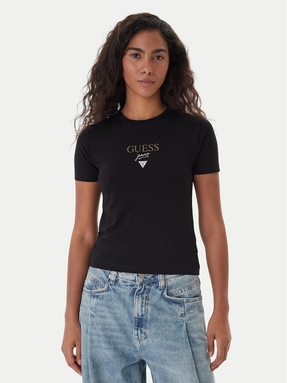 Guess Jeans T-Shirt 180328 Czarny Classic Fit