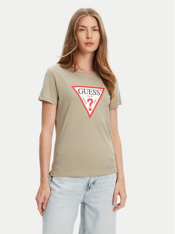 Guess T-Shirt W1YI1B I3Z14 Zielony Regular Fit