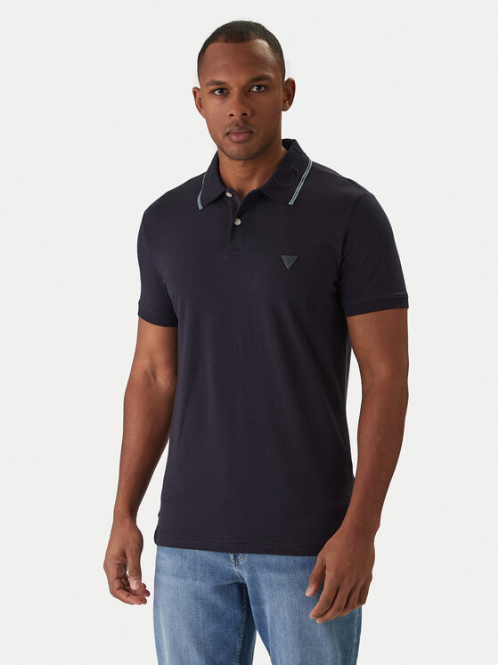 Guess Polo M6RP66 J1314 Granatowy Regular Fit