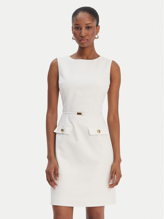 Guess Sukienka koktajlowa 6RGK17 7311A Biały Regular Fit