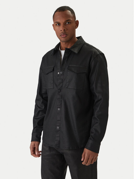 Guess Koszula jeansowa M6RH75 D6480 Czarny Regular Fit