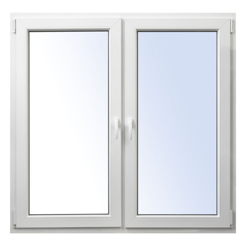 Okno PCV rozwierne + rozwierno-uchylne dwuszybowe 1165 x 1135 mm symetryczne białe/antracyt