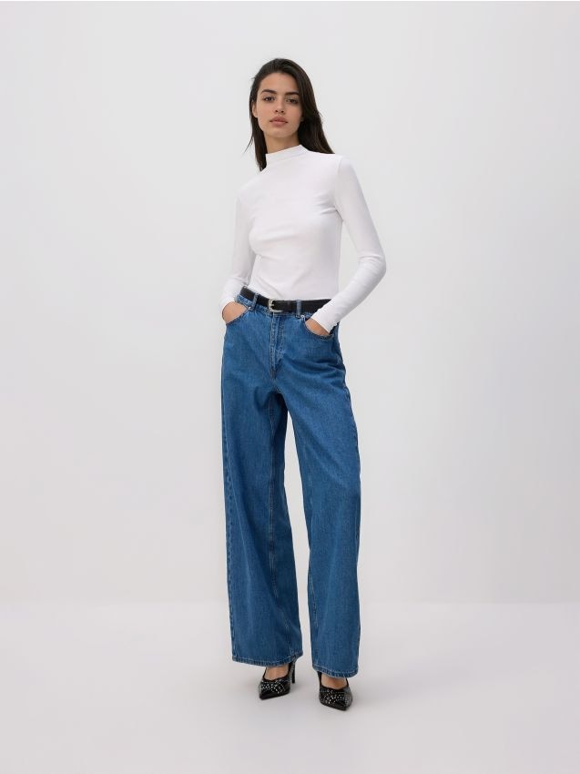 Reserved - Longsleeve z modalem - biały