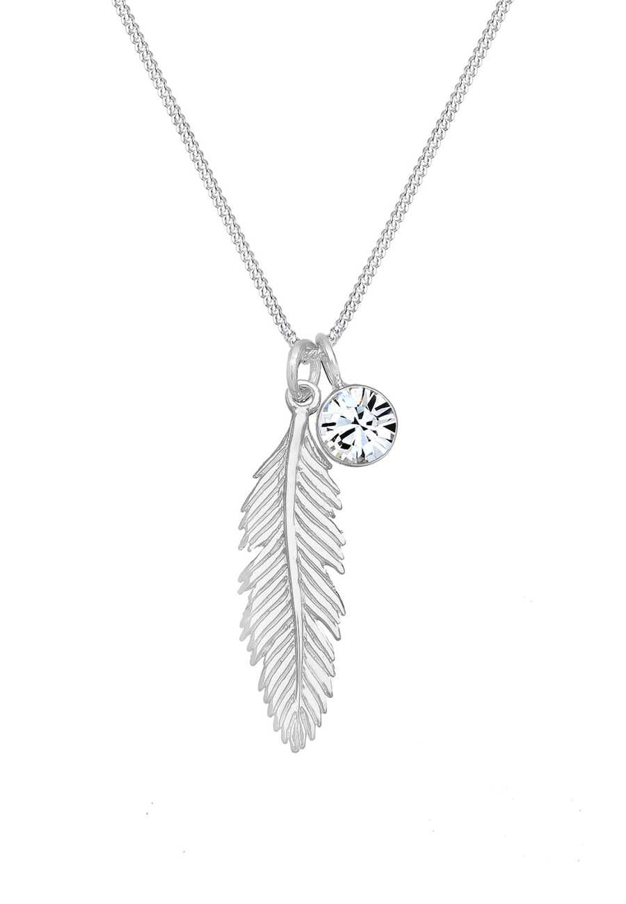 Elli Damski wisiorek z piórami Boho z kryształami srebro 925 Sterling Silver Naszyjniki 1 ct