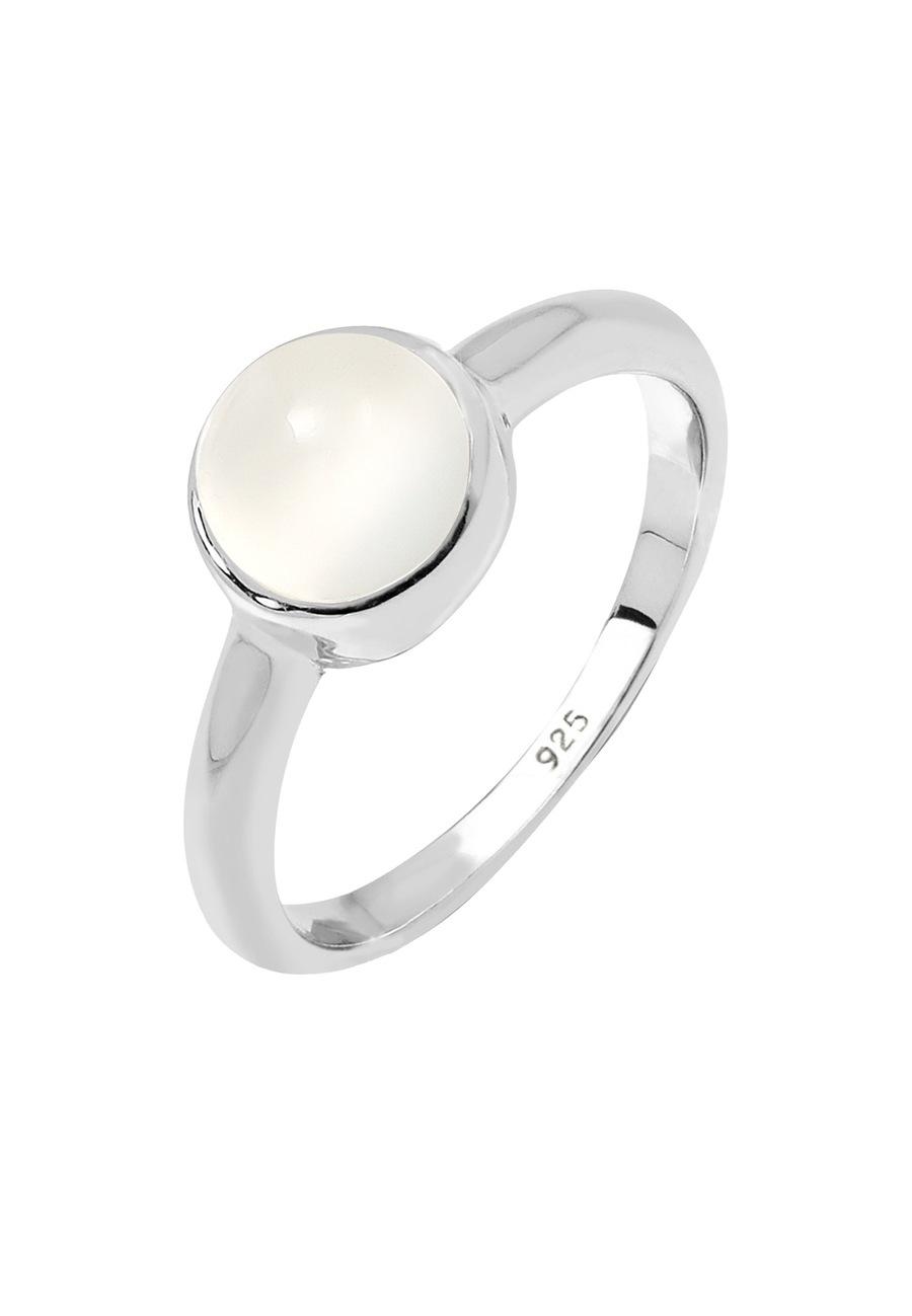 Elli Damski soliter z kamieniem księżycowym w srebrze próby 925 Sterling Silver Pierścionki 1 ct