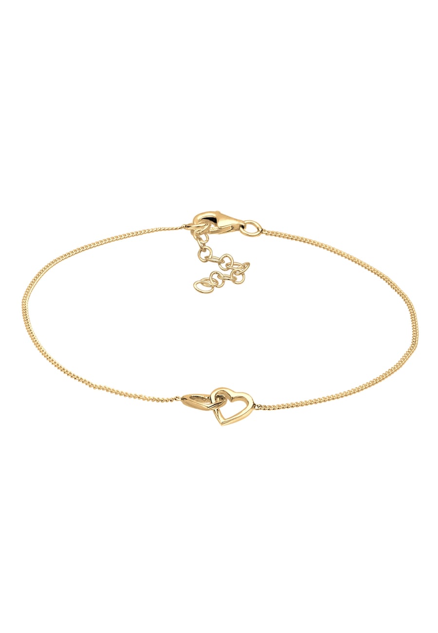 Elli Damskie serce splecione połączenie w pozłacanym srebrze 925 Sterling Silver Bransoletki 1 ct