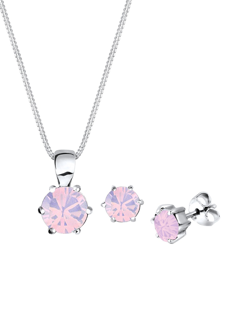 Elli Damski Basic z kryształami, srebro 925 Sterling Silver Zestawy 1 ct