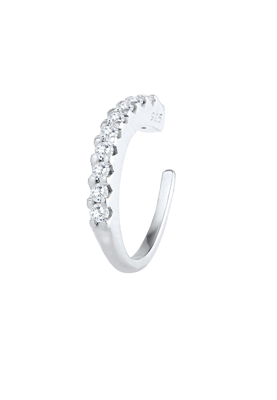 Elli Damska nausznica Single z kryształami cyrkonii w srebrze próby 925 Sterling Silver Nausznice 1 ct Damski