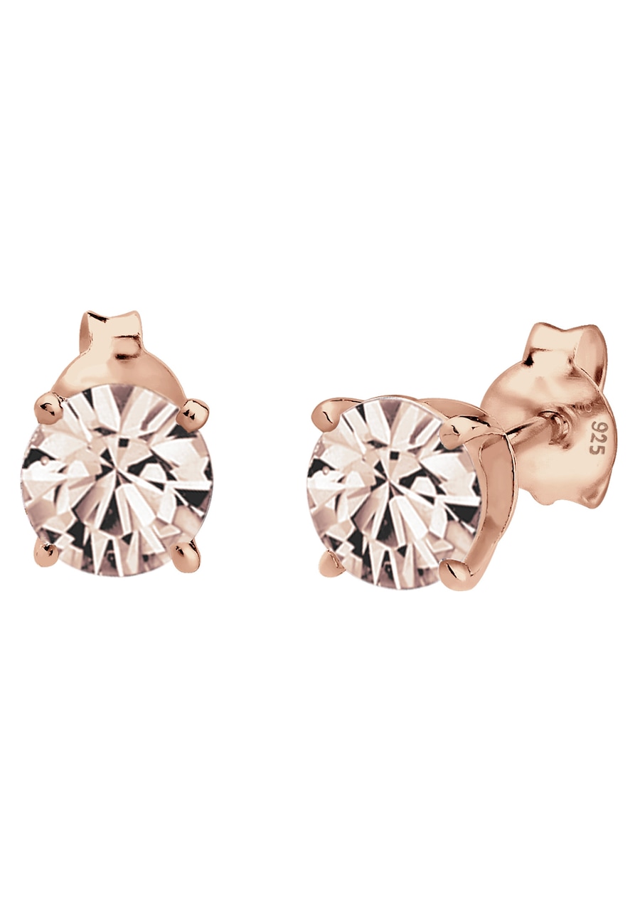 Elli Damski błyszczący okrąg z kryształami , srebro 925 Sterling Silver Kolczyki 1 ct
