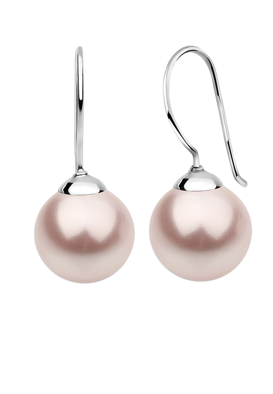 Nenalina Damskie kolczyki klasyczne z syntetycznymi perłami, srebro próby 925 Sterling Silver Kolczyki 1 ct