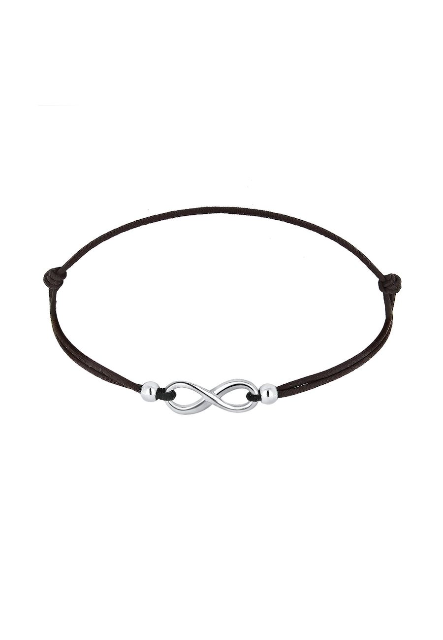 Elli Damski symbol nieskończoności Infinity elastyczny czarny w srebrze 925 Sterling Silver Bransoletki 1 ct
