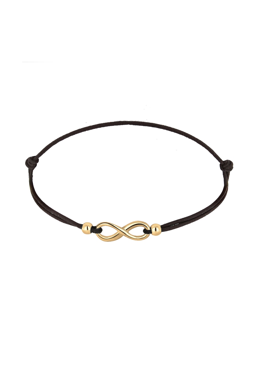 Elli Damski symbol nieskończoności Infinity elastyczny czarny w srebrze 925 Sterling Silver Bransoletki 1 ct