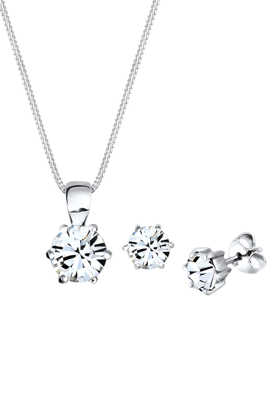Elli Damski Basic z kryształami, srebro 925 Sterling Silver Zestawy 1 ct