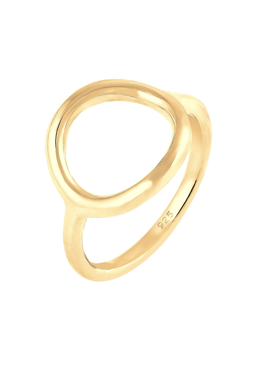 Elli Damski koło okrągły Geo Statement w srebrze 925 Sterling Silver Pierścionki 1 ct