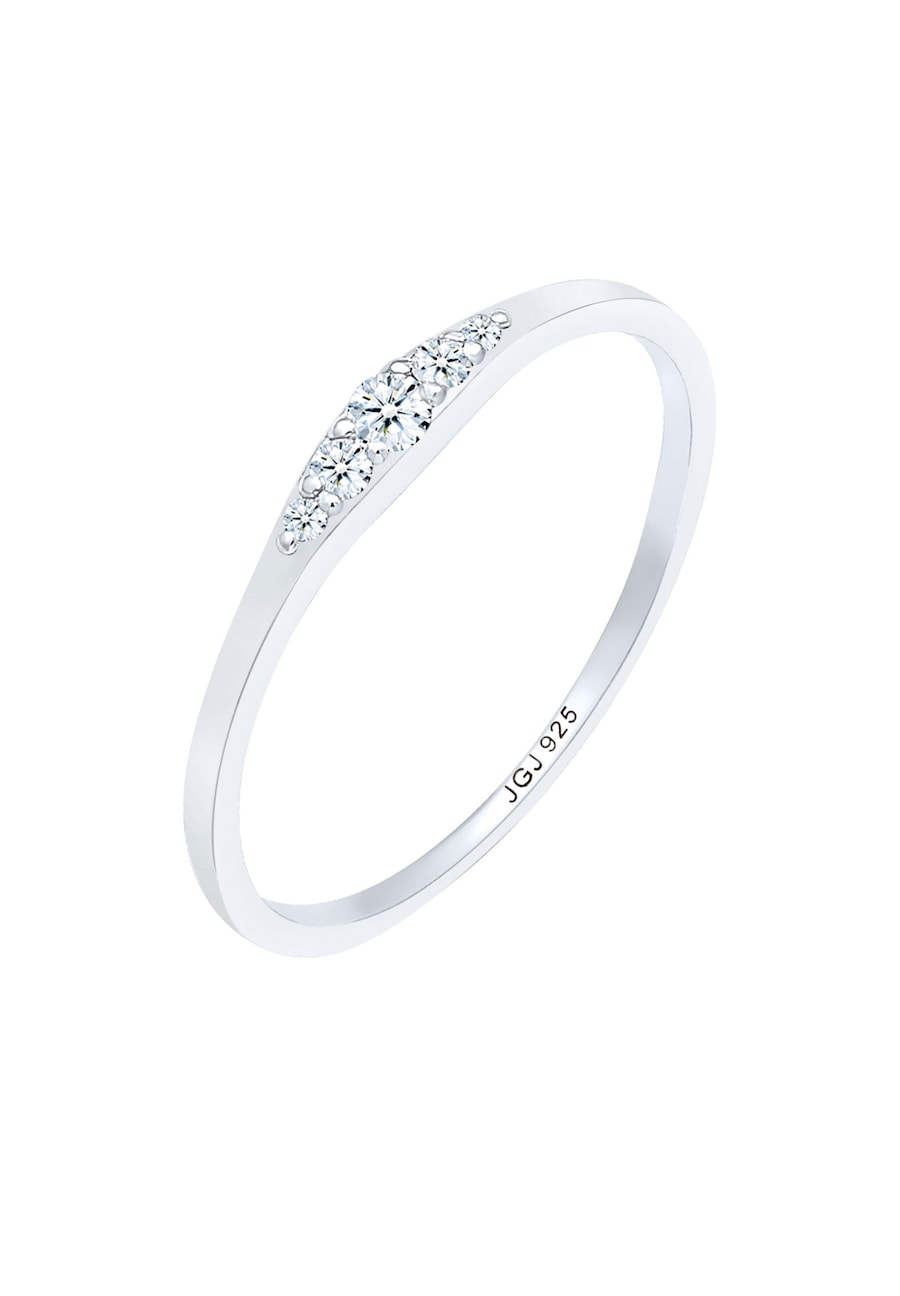 Elli DIAMONDS zaręczynowy damski z diamentem (0,07 ct) Narzeczony w srebra próby 925 Pierścionki 1 ct Damski
