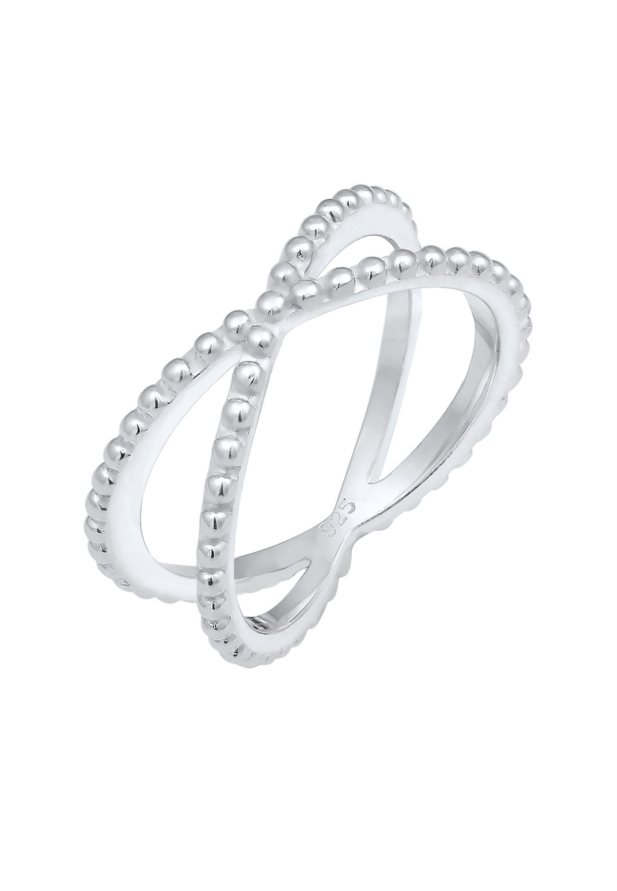 Elli Damski krzyż kula Modern Blogger Trend w srebrze 925 Sterling Silver Pierścionki 1 ct