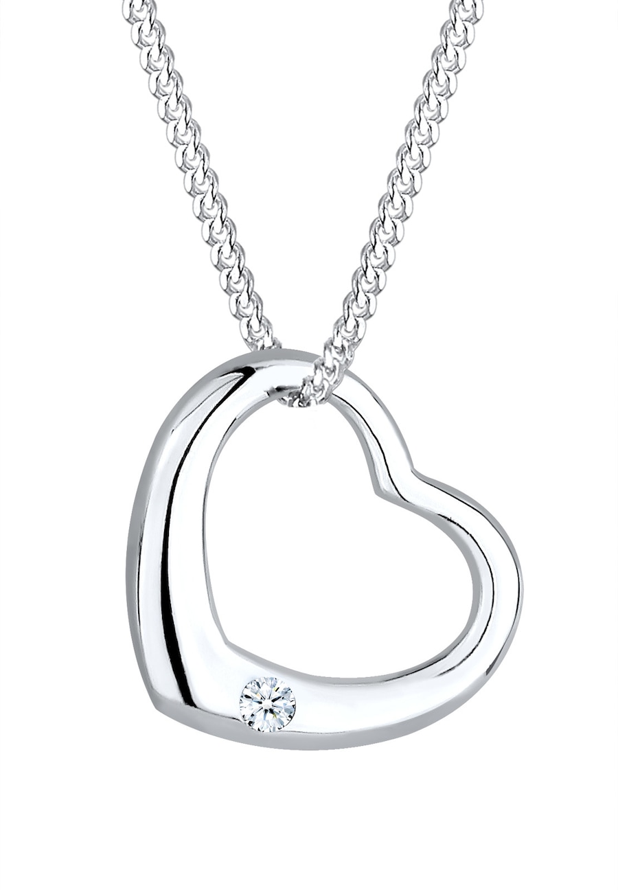Elli DIAMONDS Damski wisiorek serce z diamentem (0,03 ct.), srebro 925 Sterling Silver Naszyjniki 1 ct