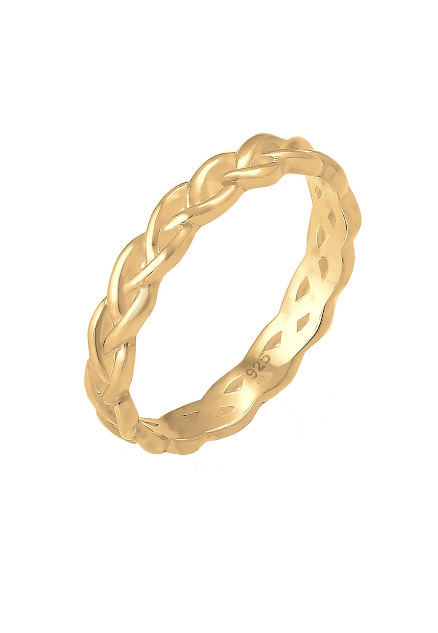 Elli Damski pleciony węzeł nieskończoności Trend w srebrze 925 Sterling Silver Pierścionki 1 ct