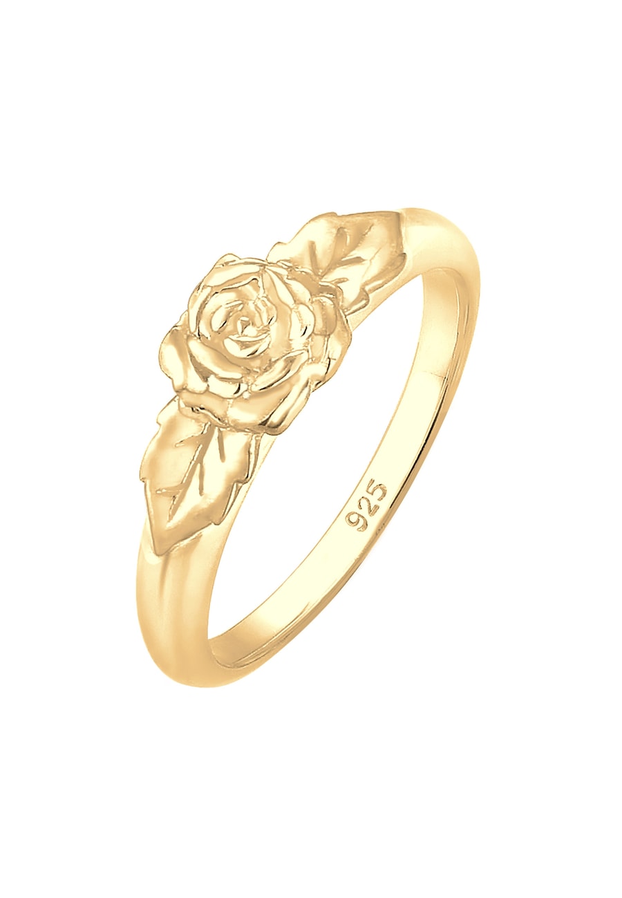 Elli Damska obrączka symbol róży Floral Vintage Look w srebrze 925 Sterling Silver Pierścionki 1 ct Damski
