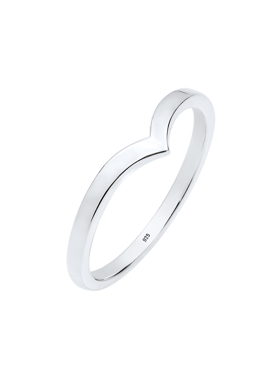 Elli Damski w kształcie litery V Stacking Trend w srebrze 925 Sterling Silver Pierścionki 1 ct