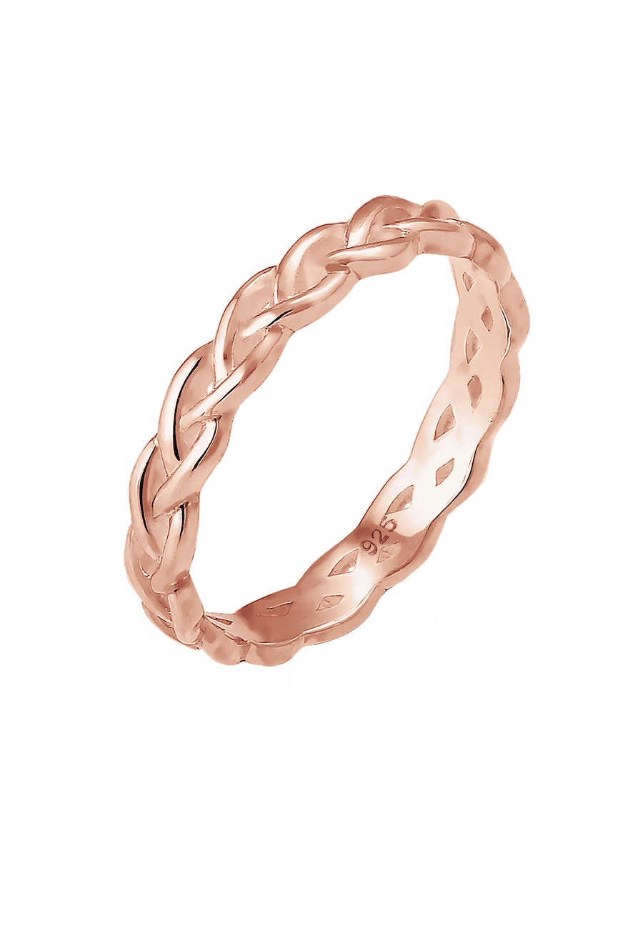 Elli Damski pleciony węzeł nieskończoności Trend w srebrze 925 Sterling Silver Pierścionki 1 ct