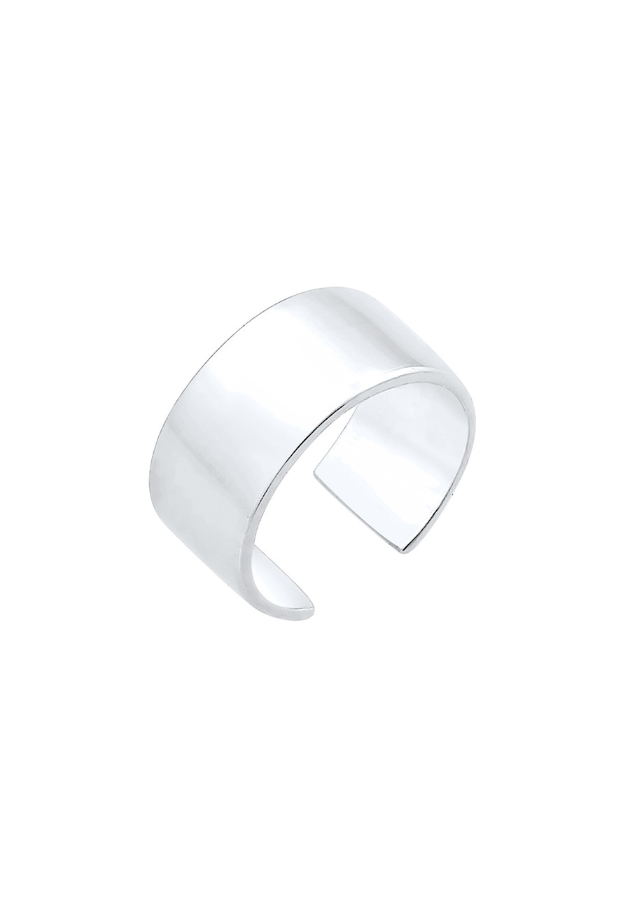 Elli Damska pojedyncza nausznica Basic Trend szeroka w srebrze 925 Sterling Silver Nausznice 1 ct Damski