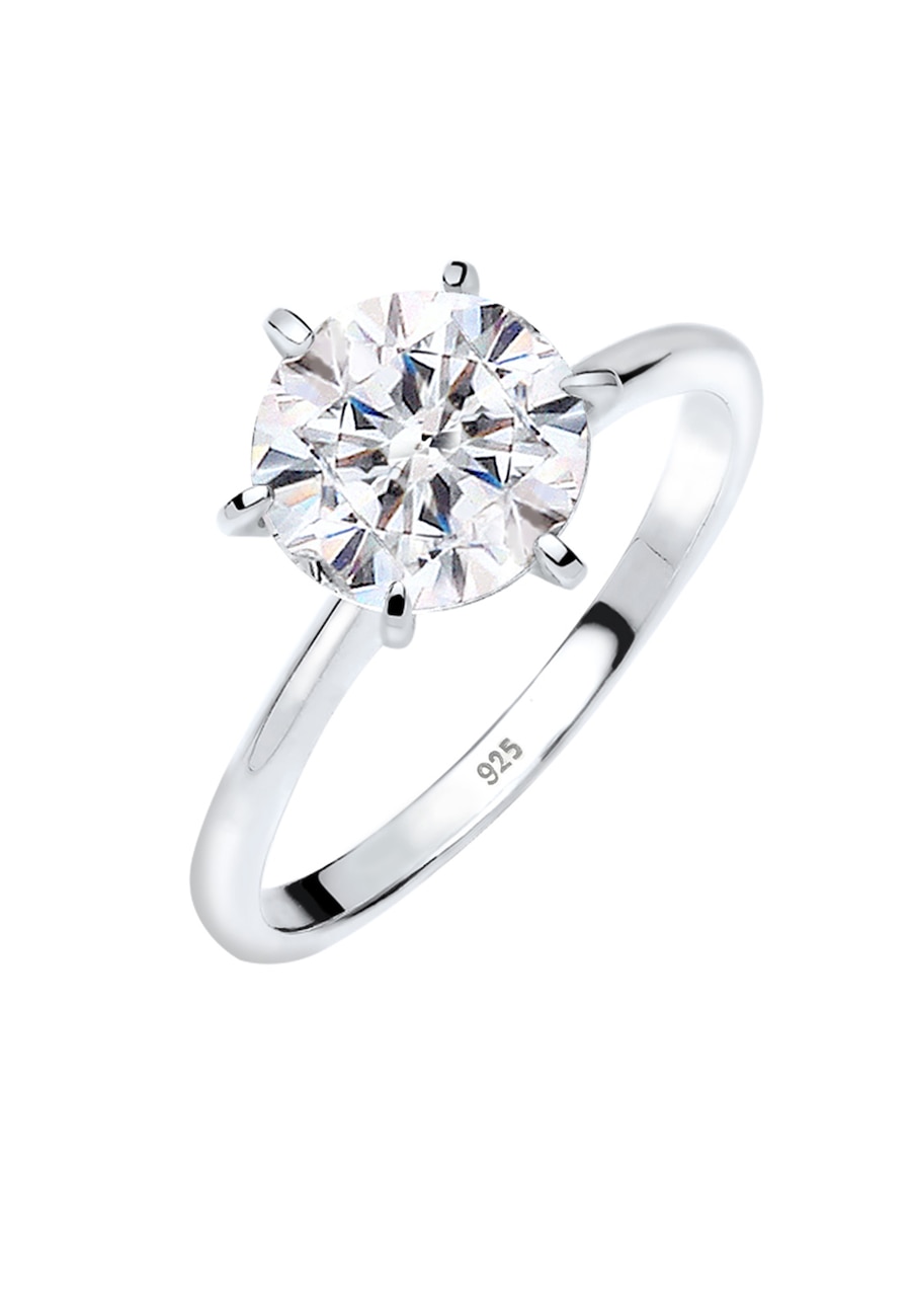 Elli Damski zaręczynowy z kryształami , srebro próby 925 Sterling Silver Pierścionki 1 ct
