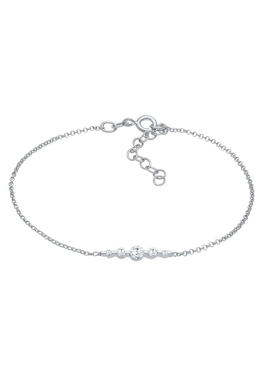 Elli Damska klasyczna regulowana bransoletka z kryształami cyrkonii wykonana ze srebra próby 925 Sterling Silver Bransoletki 1 ct Damski