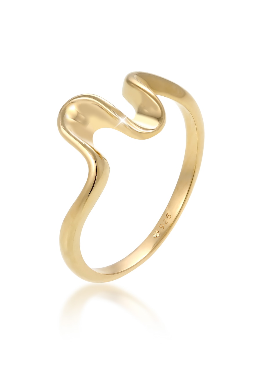 Elli Damski pierścionek Wave Look Trend ze srebra próby 925 Sterling Silver Pierścionki 1 ct