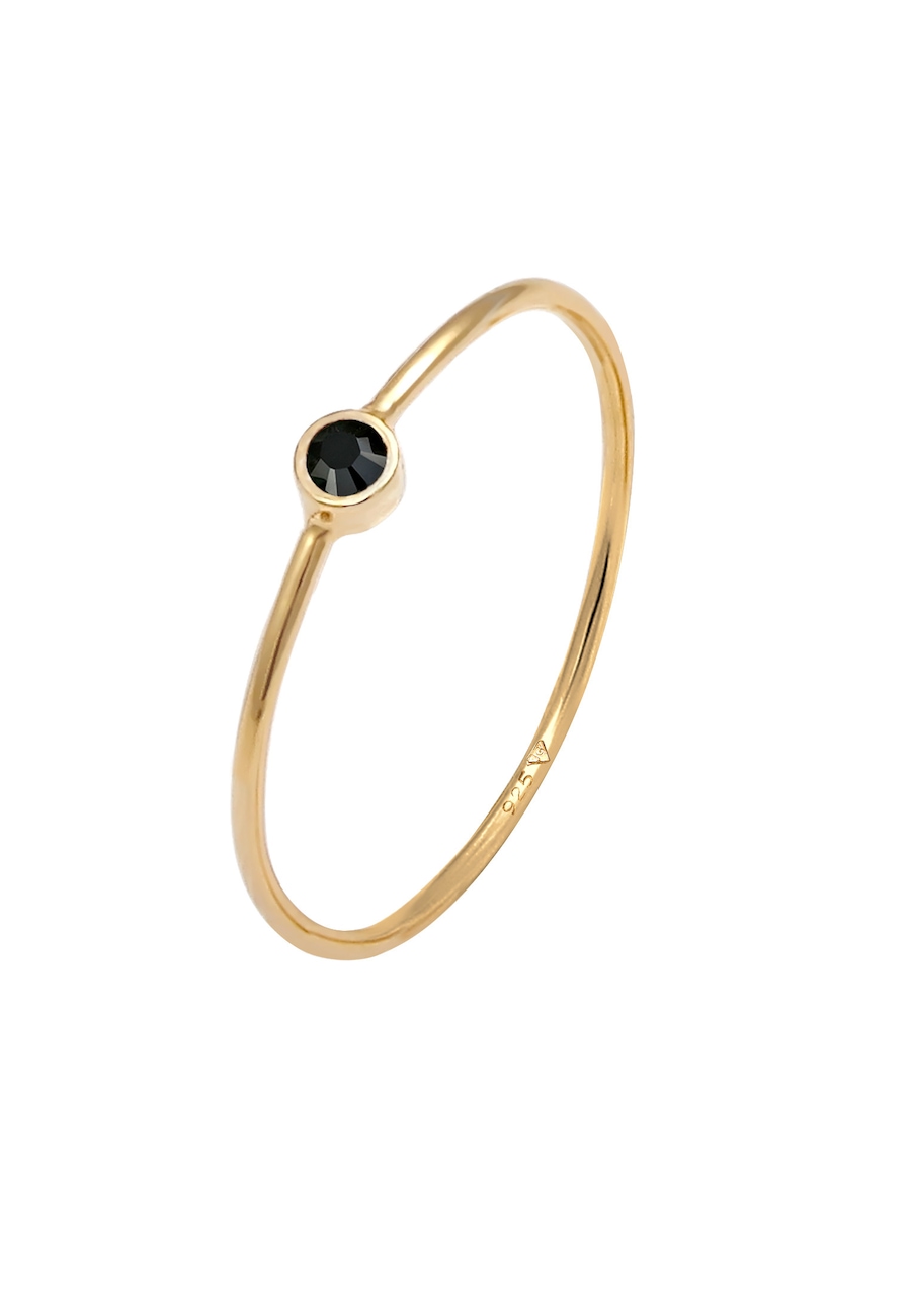 Elli Damski do łączenia minimalistyczny filigranowy z kryształami w srebrze 925 Sterling Silver Pierścionki 1 ct