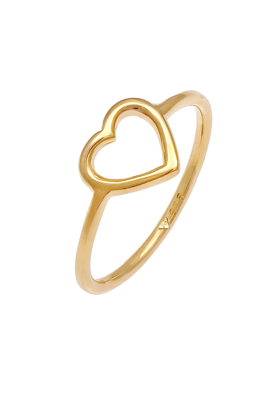 Elli Damskie Serce Wycięte filigranowy Trend w srebrze 925 Sterling Silver Pierścionki 1 ct