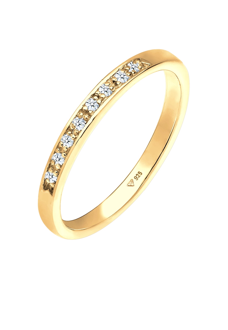 Elli DIAMONDS damski błyszczący diamentem (0,04 ct.) w srebra próby 925 Pierścionki 1 ct Damski