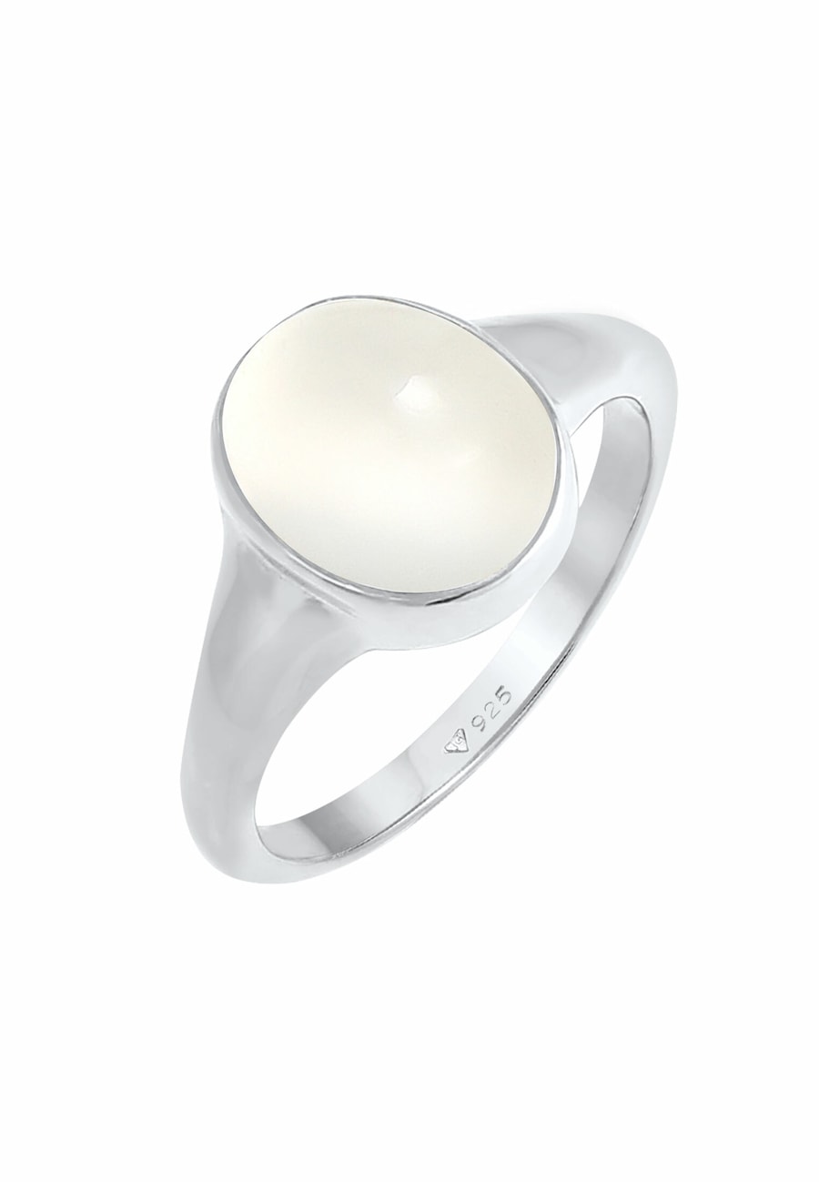 Elli Damski sygnet z kamieniem księżycowym w pozłacanym srebrze próby 925 Sterling Silver Pierścionki 1 ct