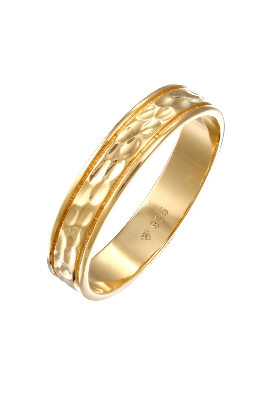 Elli PREMIUM Damska obrączka Para Partner Ślub ze strukturą w srebrze 925 Sterling Silver Pierścionki 1 ct Damski