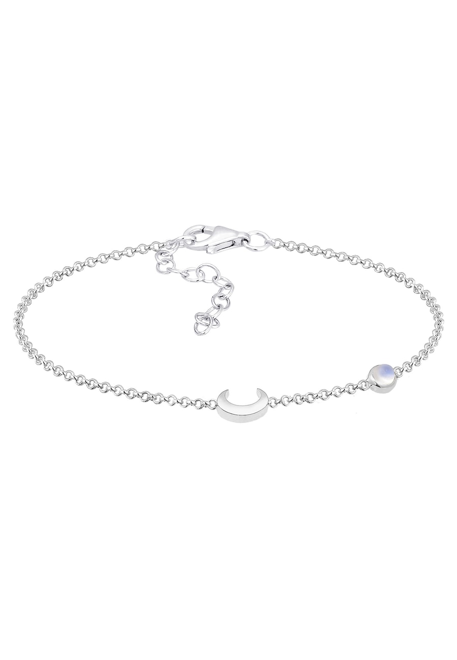 Elli Damski Półksiężyc gwiazdy filigranowy z kamieniem księżycowym w pozłacanym srebrze 925 Sterling Silver Bransoletki 1 ct