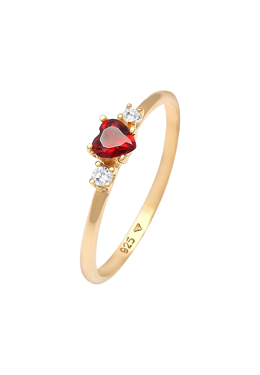 Elli Damskie pierścionek zaręczynowy serce z cyrkoniami z pozłacanego srebra próby 925 Sterling Silver Pierścionki 1 ct