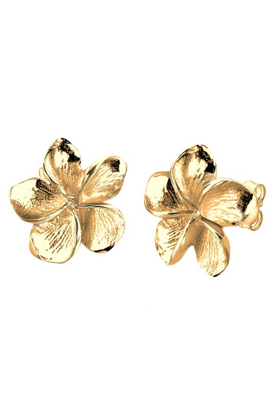 Elli Damskie kolczyki sztyfty Kwiat Frangipani Flower filigranowe w srebrze próby 925 Sterling Silver Kolczyki 1 ct