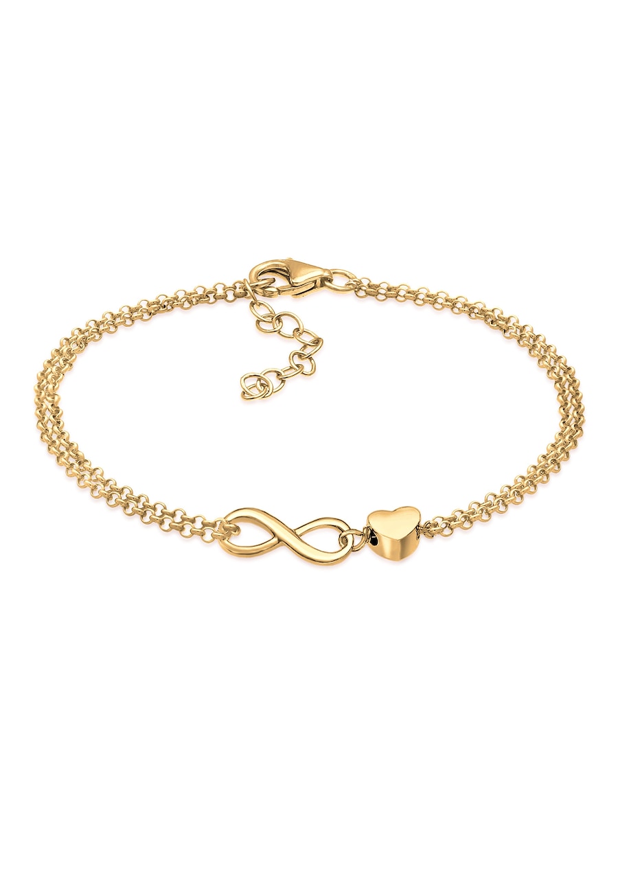 Elli Damskie serce nieskończoność miłości serce ze srebra 925 Sterling Silver Bransoletki 1 ct