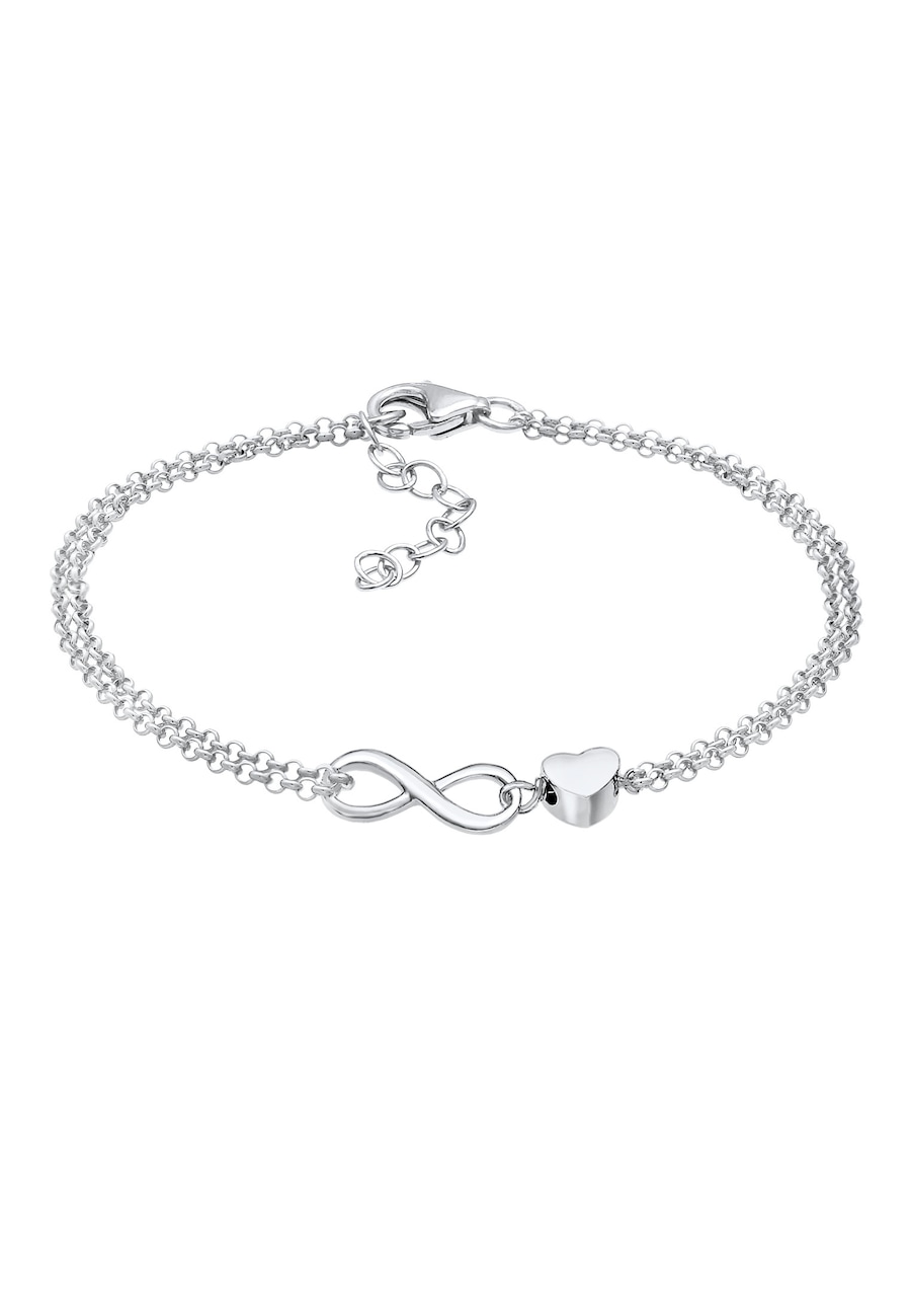 Elli Damskie serce nieskończoność miłości serce ze srebra 925 Sterling Silver Bransoletki 1 ct