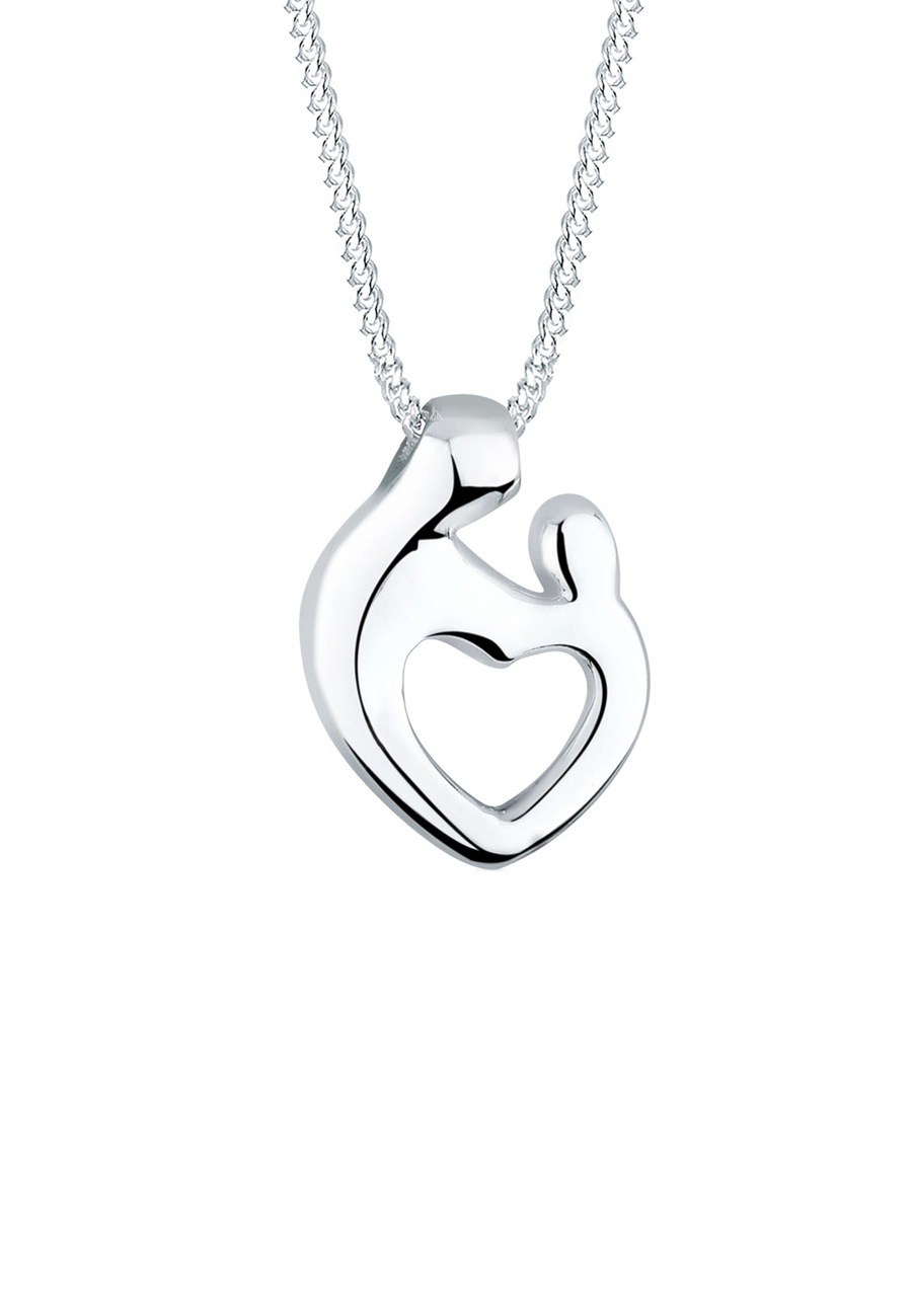 Elli Damska obrączka z sercem matki i dziecka, srebro 925 Sterling Silver Naszyjniki 1 ct Damski