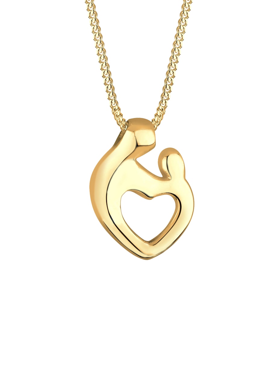 Elli Damska obrączka z sercem matki i dziecka, srebro 925 Sterling Silver Naszyjniki 1 ct Damski