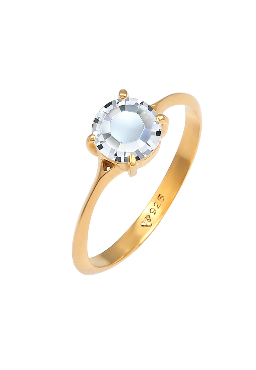 Elli Damski pierścionek zaręczynowy z kryształami ze srebra 925 Sterling Silver Pierścionki 1 ct