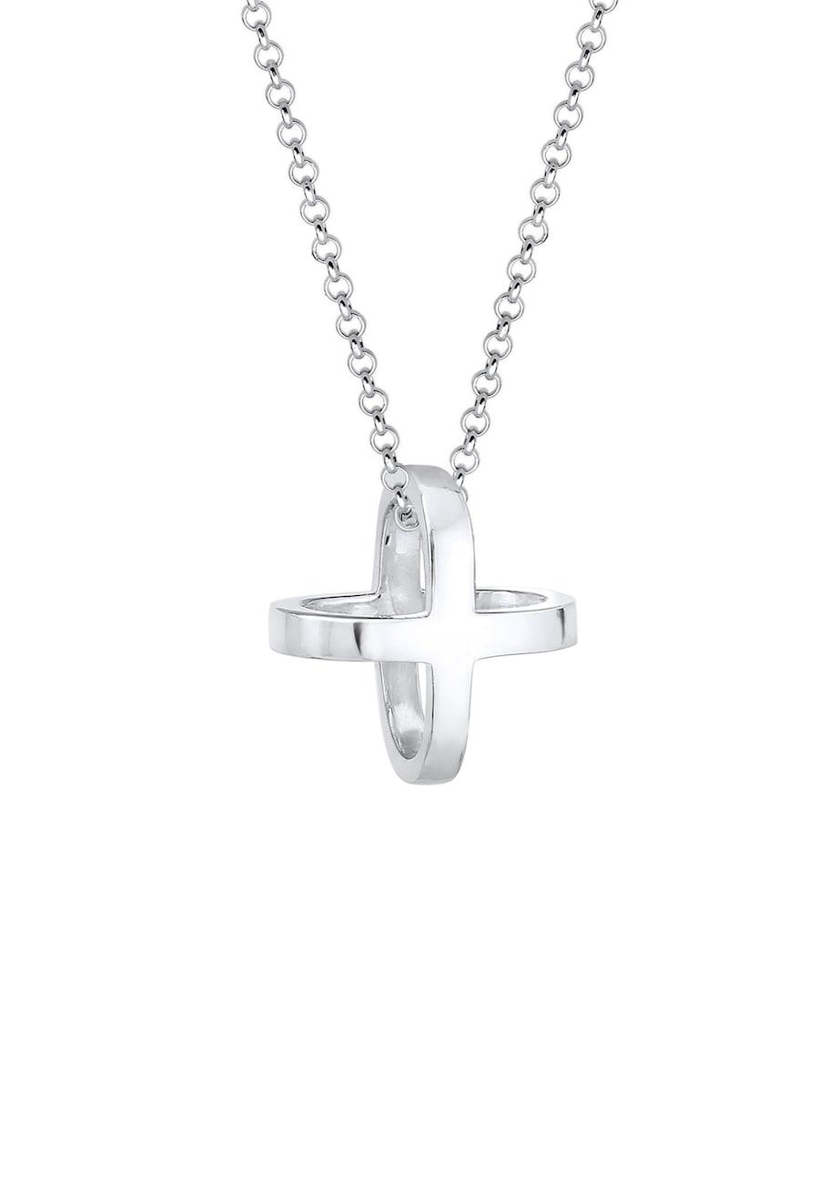 Elli Damski wisior krzyż 3D ze srebra próby 925 Sterling Silver Naszyjniki 1 ct