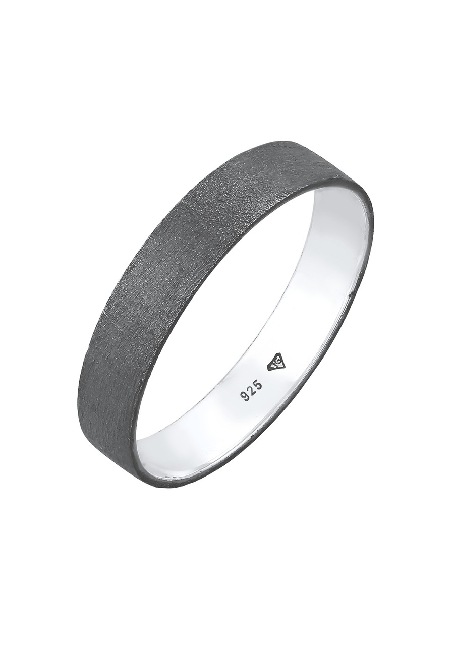 KUZZOI Męski pierścień Minimal Basic Friendship w srebrze 925 Sterling Silver Pierścionki 1 ct Męskie
